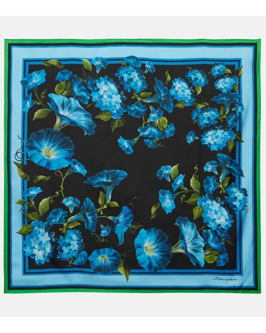 Foulard imprime en soie Dolce & Gabbana en coloris Blue