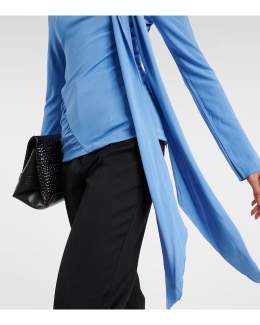 Victoria Beckham Blue Tie Detail Top
