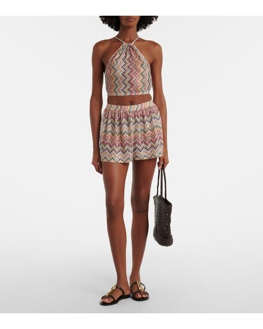 Missoni White Zigzag Crop Top