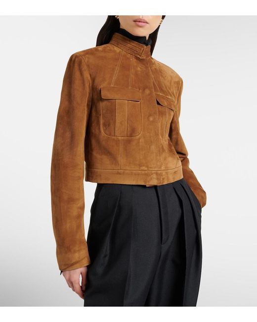 Tom Ford Brown Cropped Suede Jacket