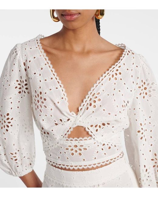 Alexandra Miro White Cropped-Top Aus Baumwolle