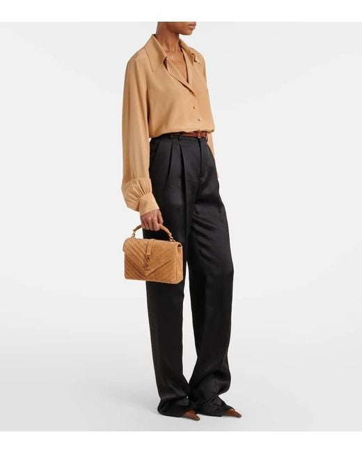 Saint Laurent Natural College Medium Leather Shoulder Bag