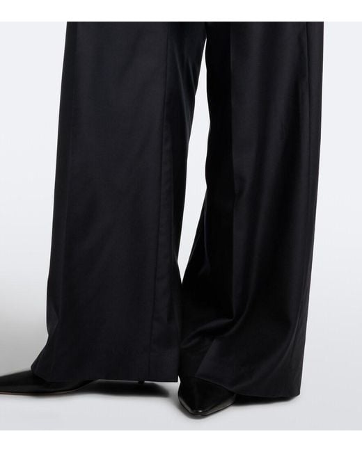 The Row Blue Daniela Virgin Wool Wide-Leg Pants