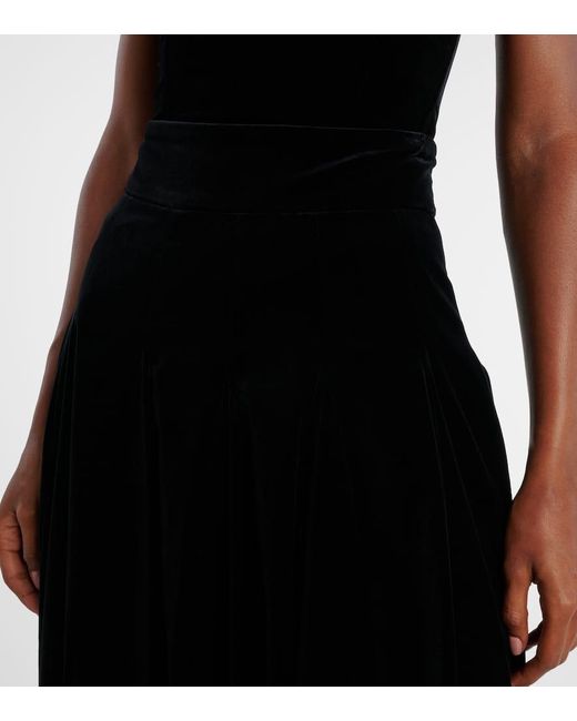 Max Mara Black Cotton Velvet Maxi Skirt