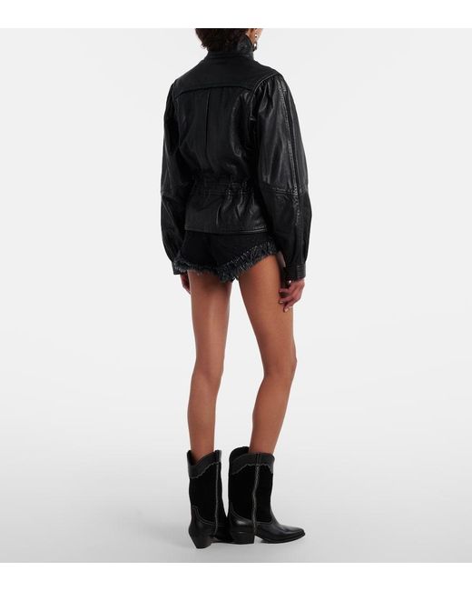 Isabel Marant Black Eneidala Faded Denim Shorts