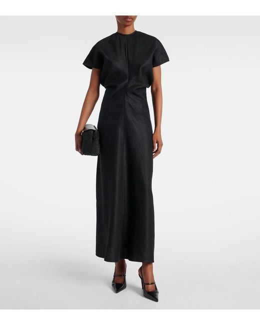 Totême  Black Gathered Maxi Dress