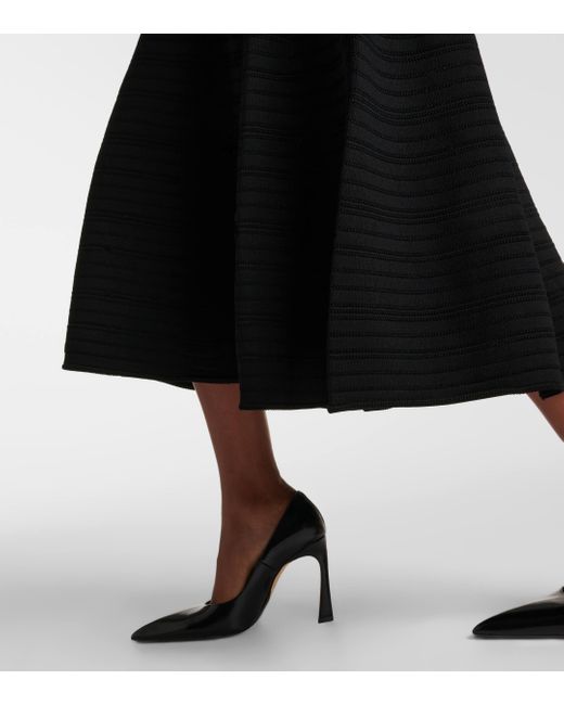 Victoria Beckham Black Jersey Midi Skirt