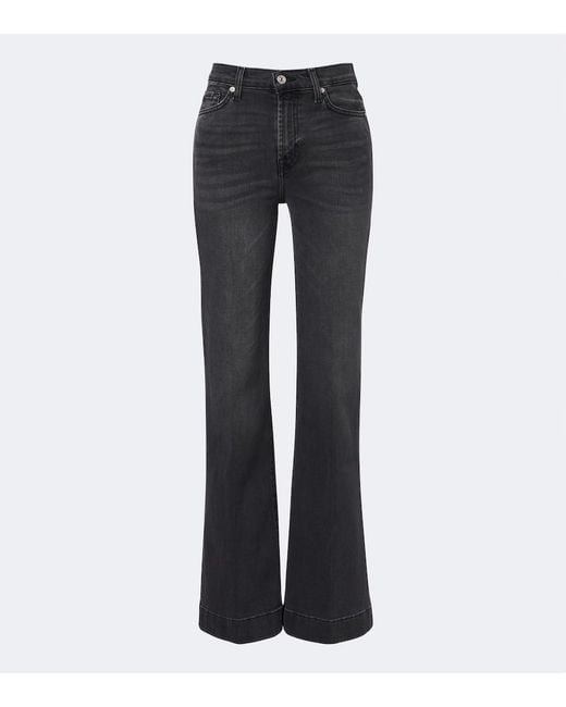 7 For All Mankind Gray Modern Dojo Flared Jeans