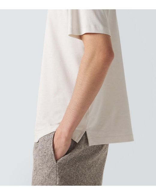 Agnona White Cotton And Silk Jersey T-Shirt for men