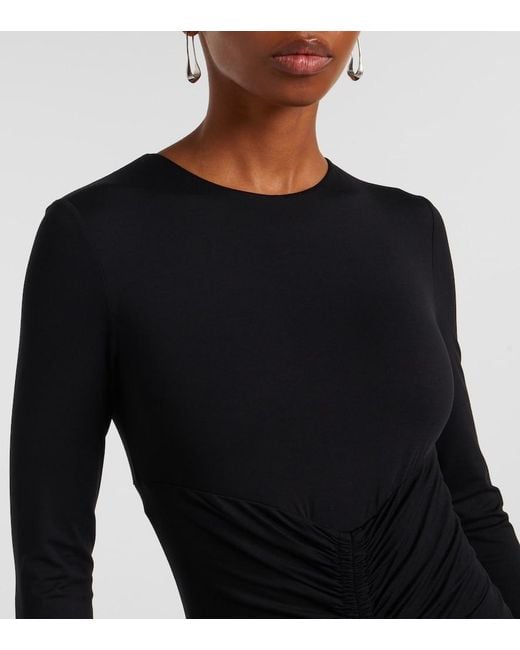 Max Mara Black Doppia Gathered Maxi Dress