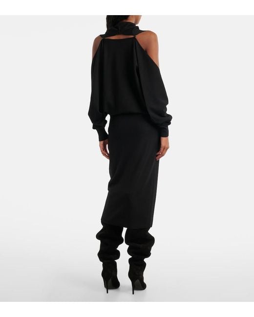 Alaïa Black Cut Out Midi Dress