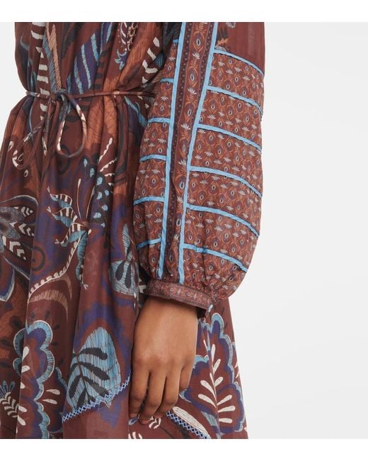 Farm Rio Purple Delicate Garden Printed Maxi Dress