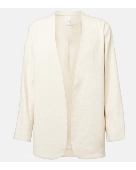 Leset White Belle Linen-Blend Jacket