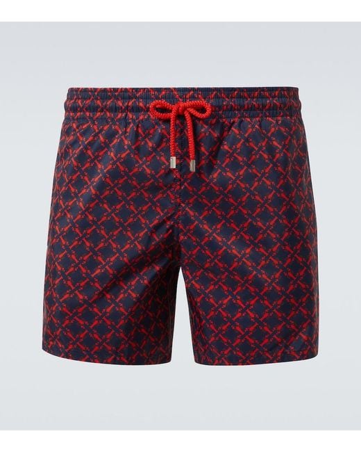 Vilebrequin Red Printed Swim Trunks for men