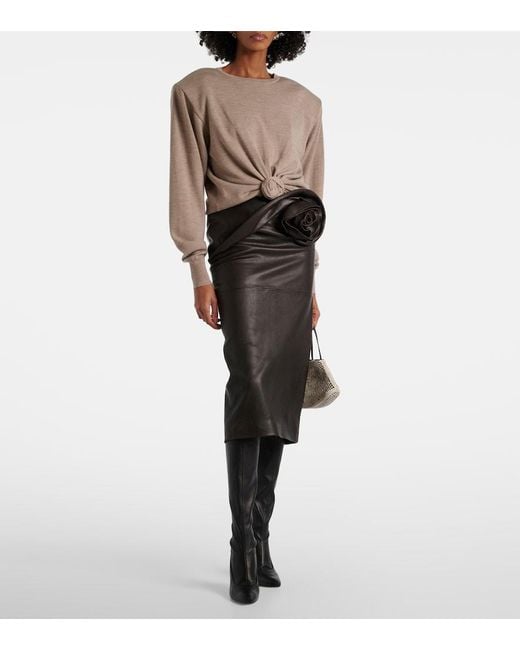 Magda Butrym Natural Knot-Detail Wool Sweater