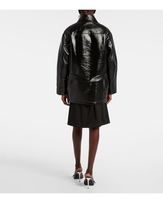 Courreges Black Coated Cotton-Blend Jacket