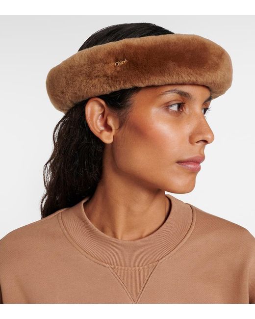 Chloé Brown Shearling Headband
