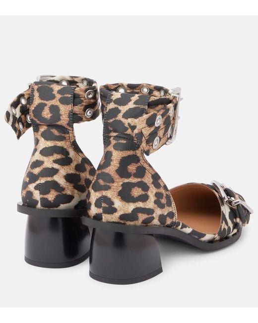 Ganni Brown Pumps Mit Leoparden-Print