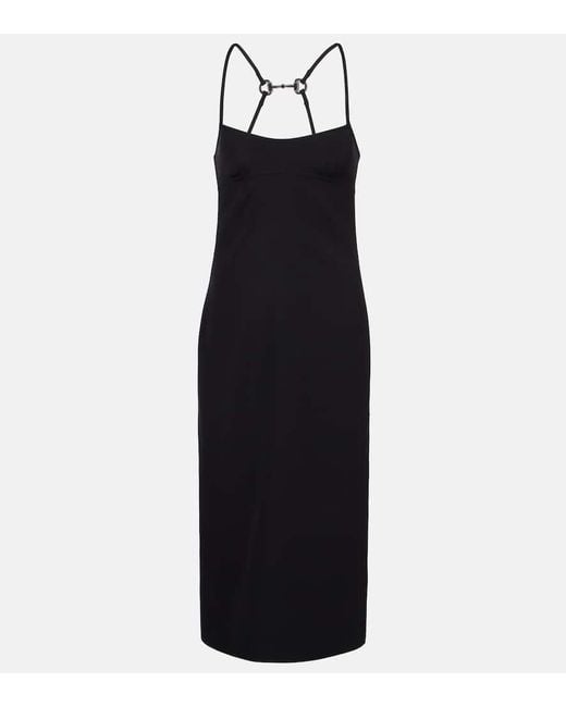 Vestido Midi Horsebit Adornado Gucci de color Blue