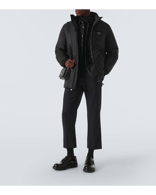 Abrigo Acolchado De Re-Nylon Prada de hombre de color Black