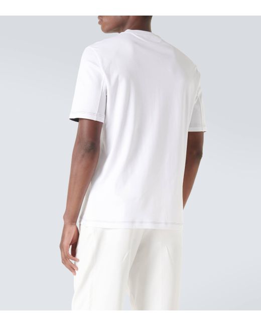Brunello Cucinelli White Cotton Jersey T-shirt for men