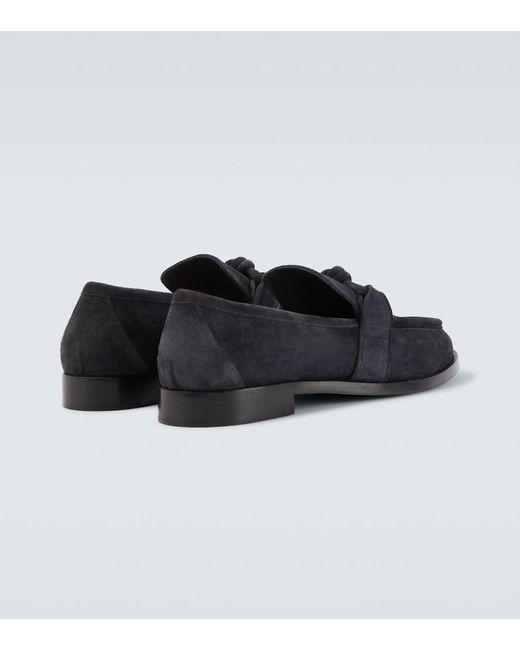Bottega Veneta Black Astaire Knot Suede Loafers for men