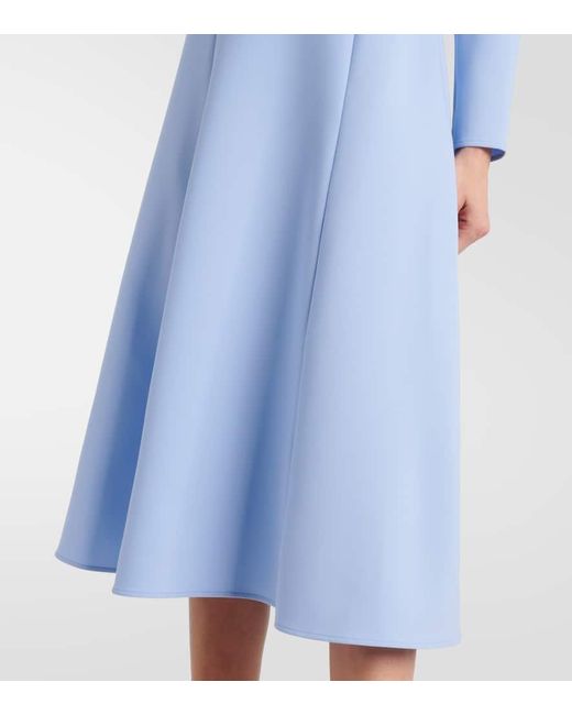 Vestido Midi De Crepe Con Lazo Carolina Herrera de color Blue