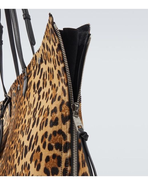Dolce & Gabbana Brown Atene Leopard-Print Calf Hair Tote Bag for men