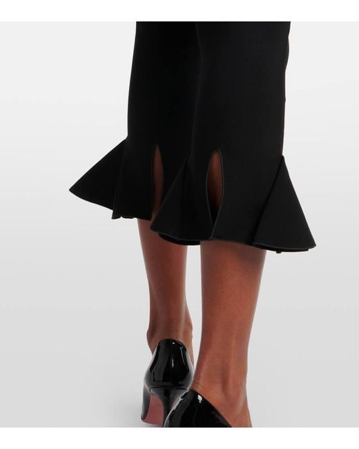 Nensi Dojaka Black Cropped Flared Capri Pants