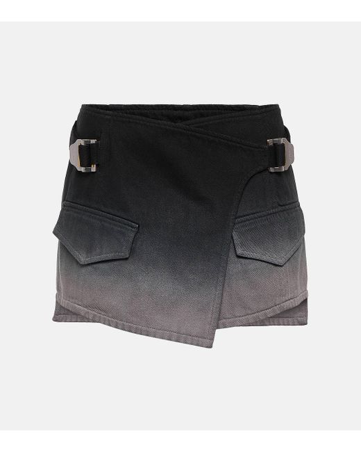 Dion Lee Black Utility Wrap Denim Miniskirt