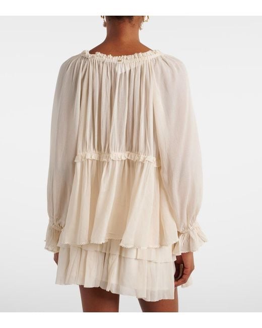 Poupette Natural Moon Ruffled Blouse
