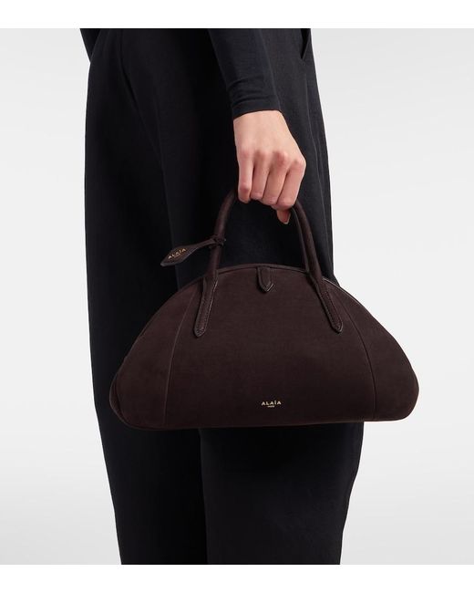 Alaïa Black Purse Small Suede Top-Handle Bag