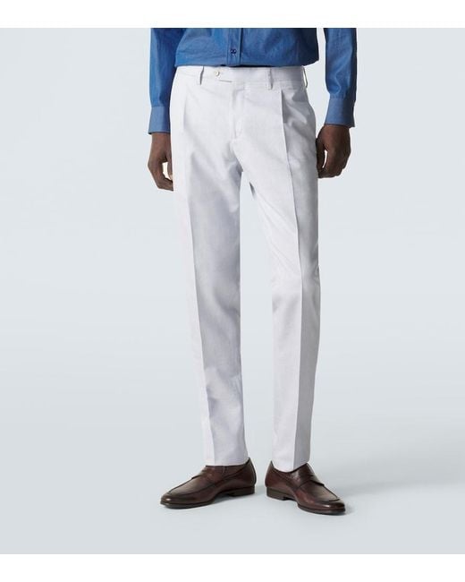 Lardini Blue Wool, Silk And Linen Suit for men