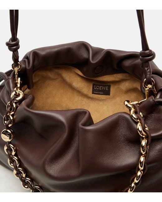 Loewe Brown Schultertasche Flamenco Large Aus Leder