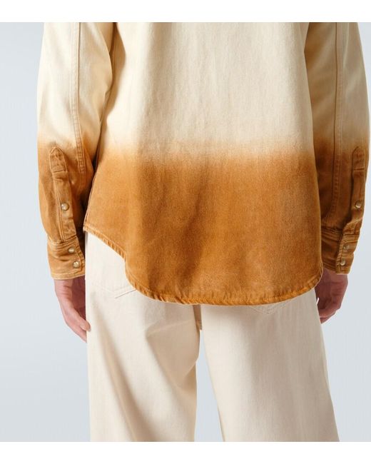 Alanui Natural Bright Hues Printed Denim Shirt for men