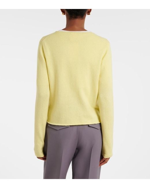 Jardin Des Orangers Yellow Cotton And Cashmere Cardigan