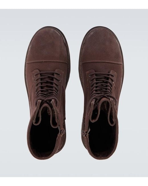 Balenciaga Brown Strike Combat Boots for men