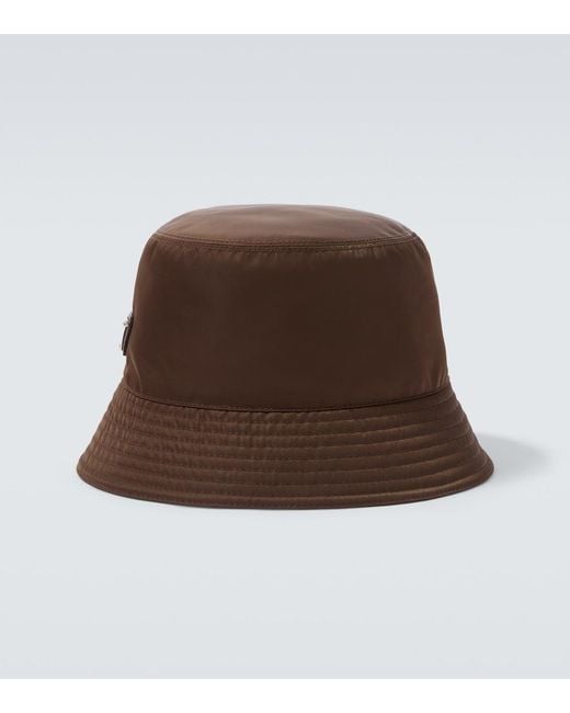Prada Brown Re-Nylon Bucket Hat for men