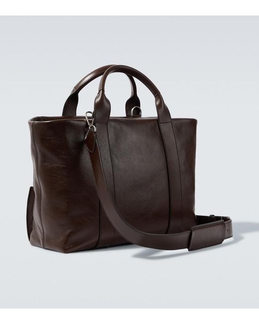 Metier Brown Racer 40 Leather Duffel Bag for men