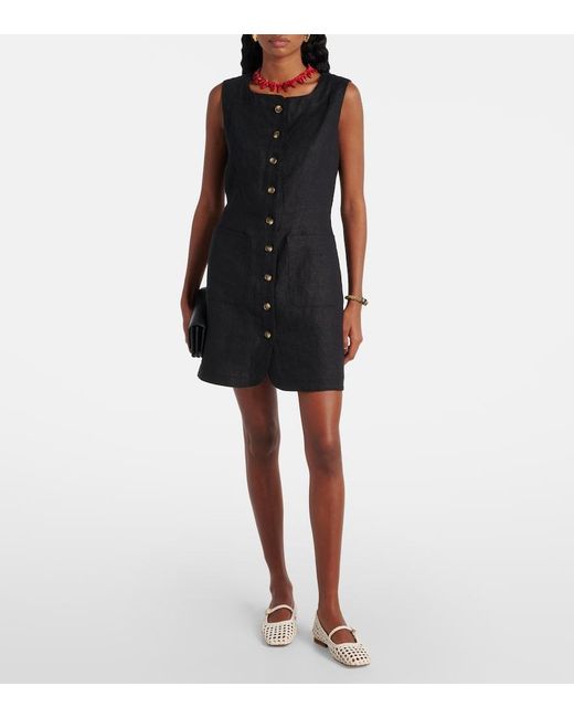 Posse Black Emma Linen Minidress
