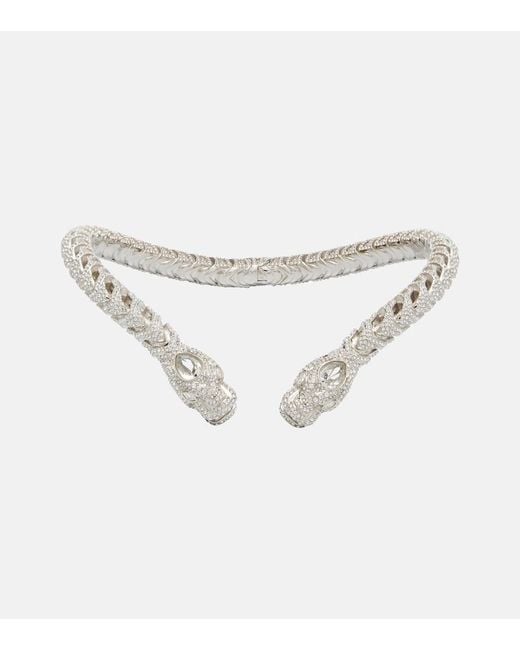 Gucci White Dionysus Crystal-Embellished Choker