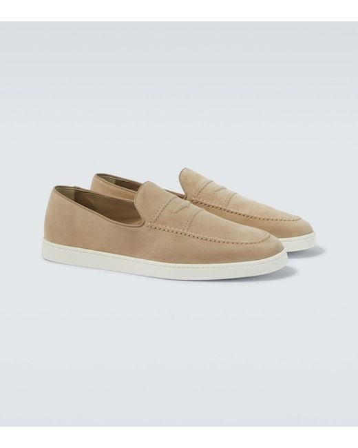 Church's White Peebles Suede Penny Loafers for men