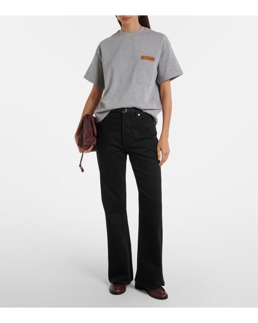 Bottega Veneta Gray Intrecciato Cotton-Blend Jersey T-Shirt