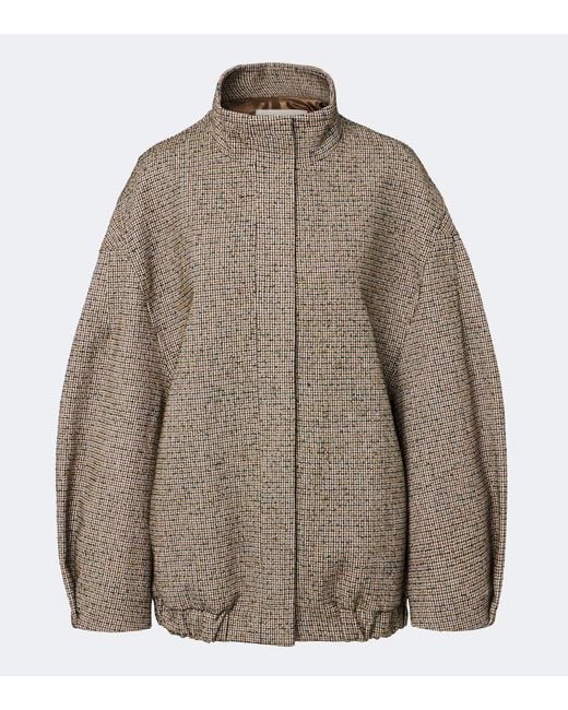 Dries Van Noten Brown Checked Bomber Jacket