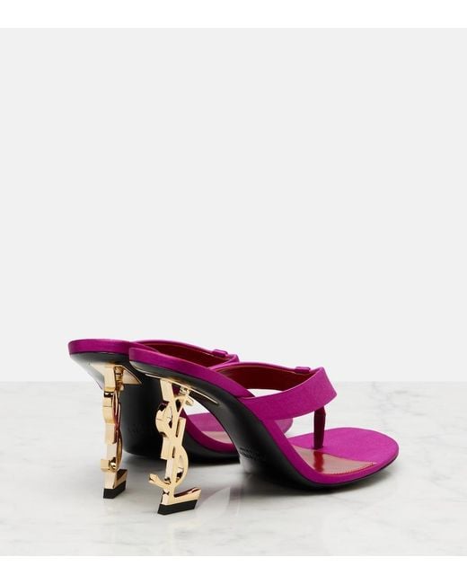 Saint Laurent Pink Satin Crepe Opyum Sandals 85