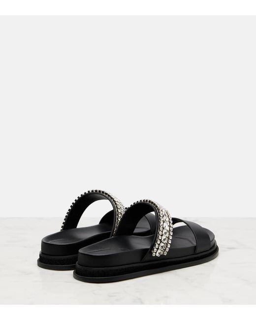 Jimmy Choo Black Sandalen Jadi Aus Leder Mit Kristallen