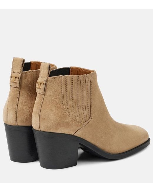 Tod's Natural Suede Ankle Boots