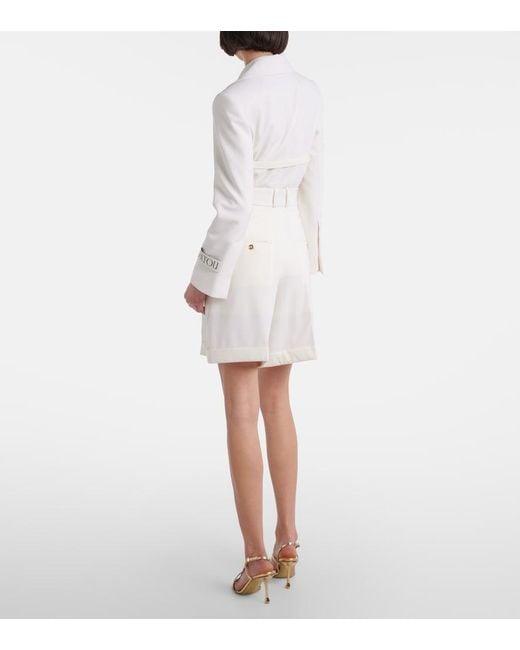 Patou White High-Rise Cotton Gabardine Bermuda Shorts
