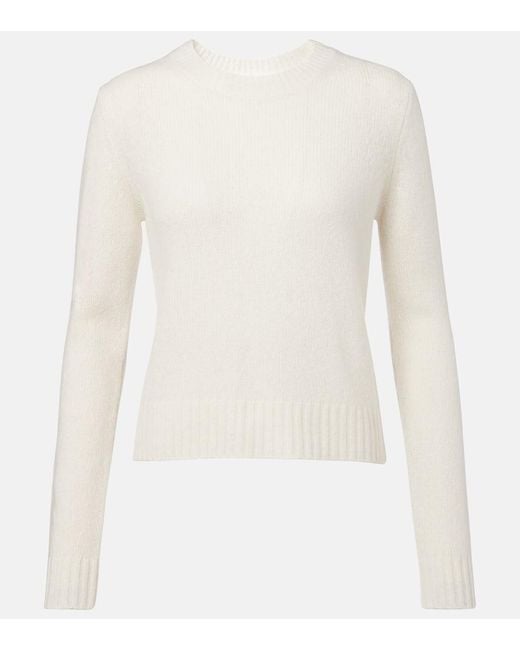 Lisa Yang White Mira Cashmere And Silk Sweater