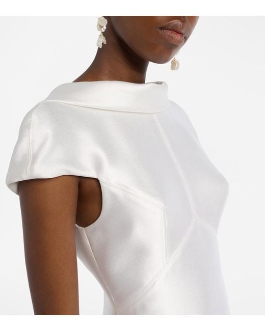 Self-Portrait White Bridal Taffeta Gown